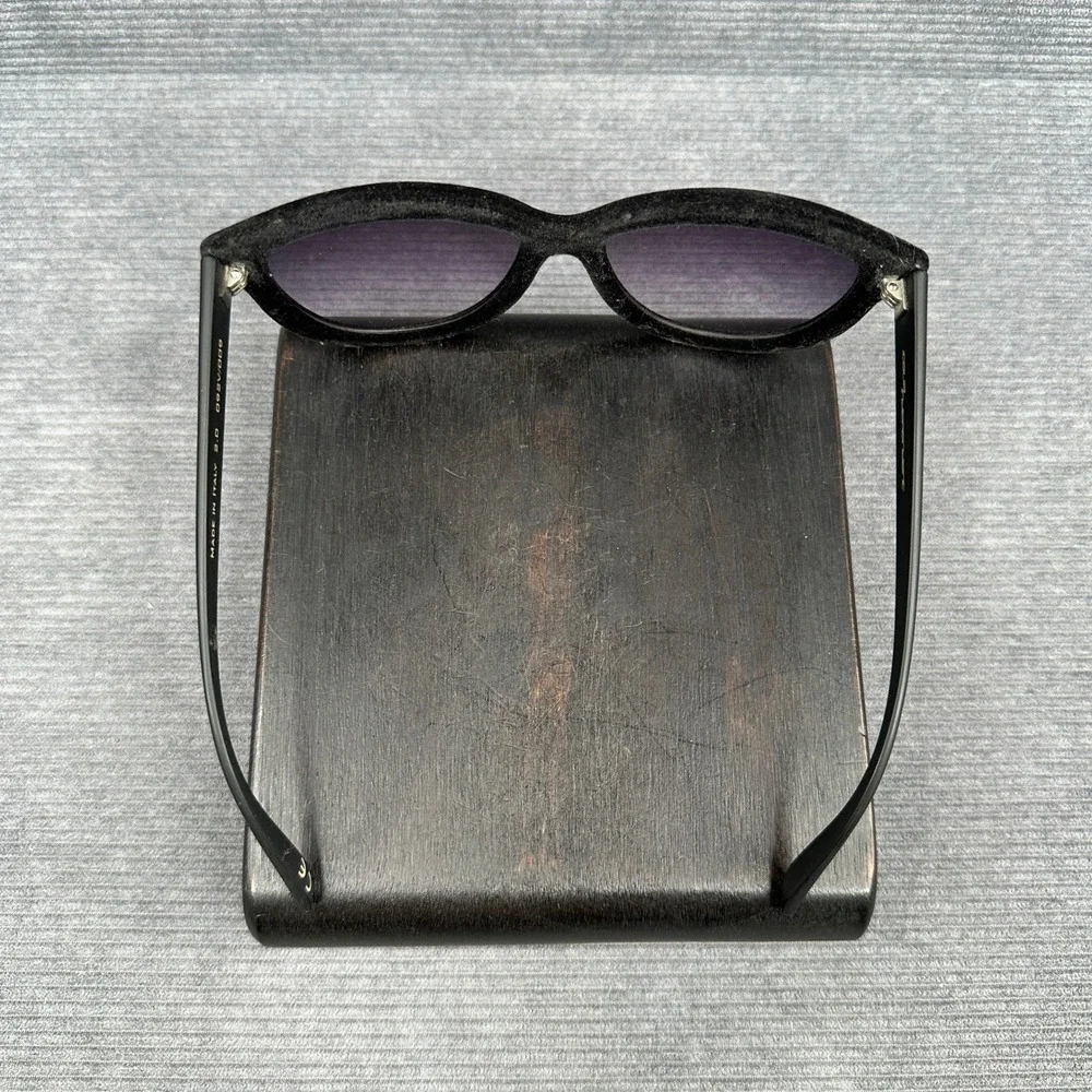 Italia Independent Black Velvet Cat Eye Sunglasses Made in Italy 092V/009 Y2k